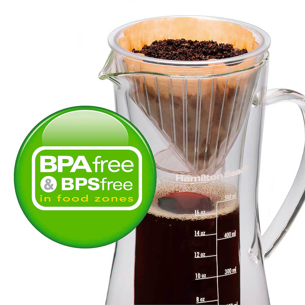 Hamilton Beach Pour Over Coffee Maker 17oz Glass Carafe HG